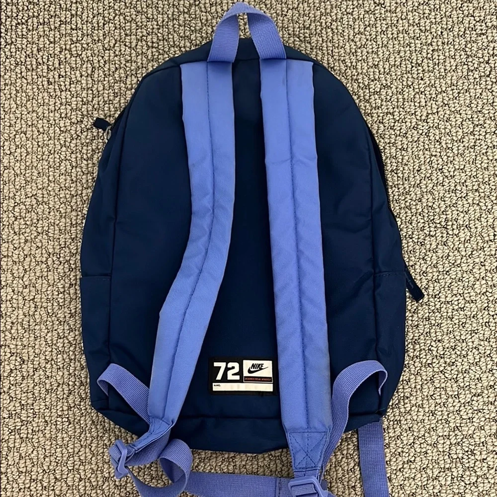 Perfect Mid-Sized Backpack Blue, Purple and Orange nike double zip